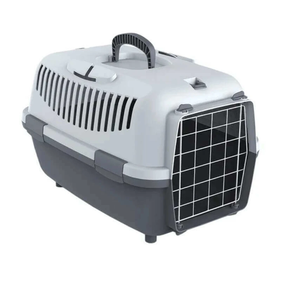 Petmax (Петмакс) Nomade Lux 1 Metal Door - Переноска для животных весом до 6 кг с металлической дверью; 48x32x32 см (Светло-серый / Темно-серый): цены и характеристики