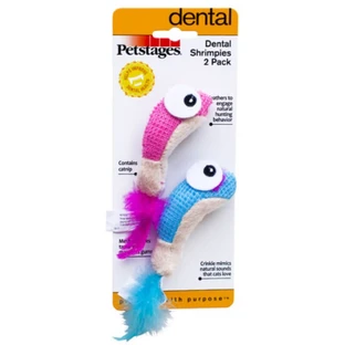 Petstages (Петстейджес) Dental Shrimpies – Іграшки для котів, у формі креветок; Комплект