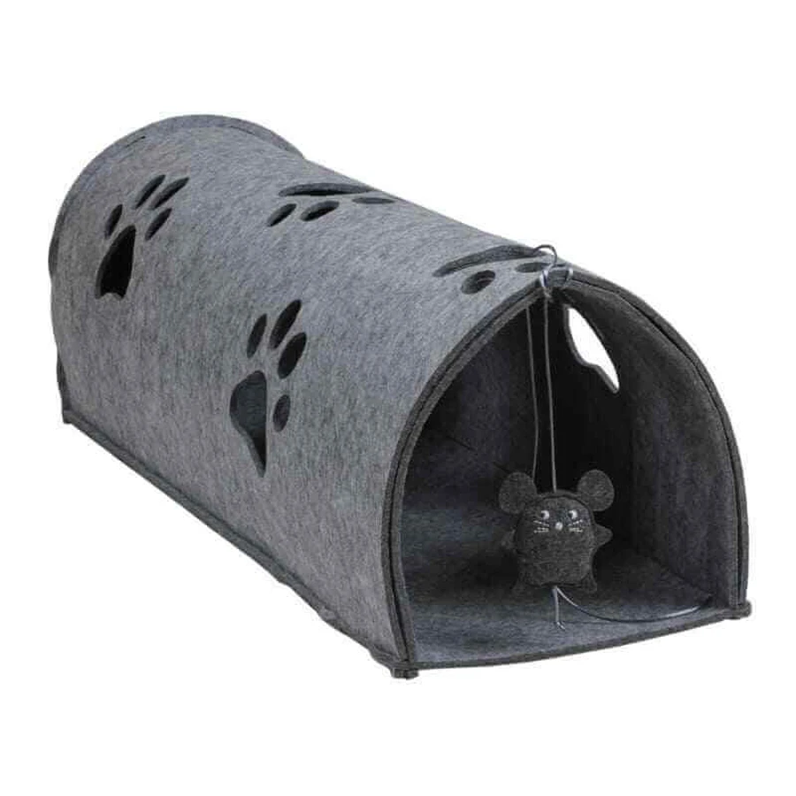 Red Point (Ред Поінт) Kitty Tunnel - Повстяний будиночок-тунель із мишкою для котів; 85х28х28 см (Сірий): ціни та характеристики