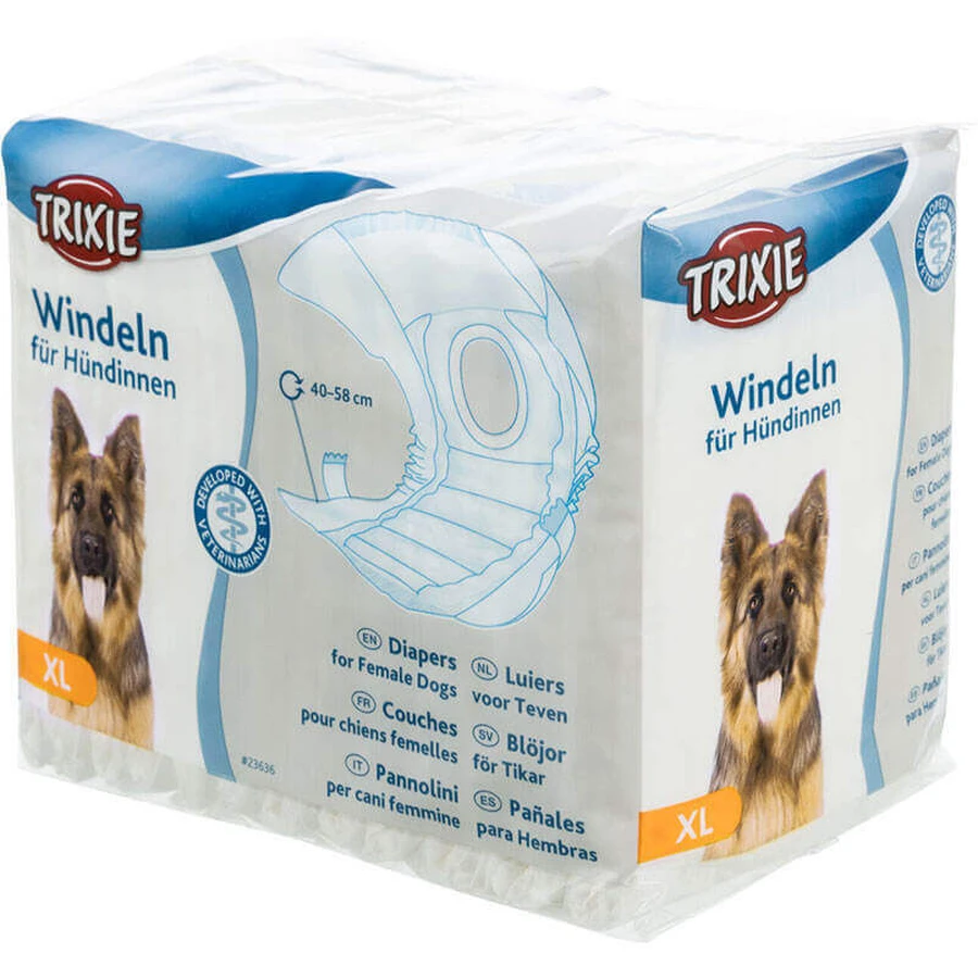 Trixie (Тріксі) Diapers for Female Dogs - Гігієнічні підгузки для собак жіночої статі; XL / 40-58 см: ціни та характеристики