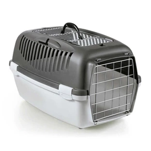 Stefanplast (Стефанпласт) Gulliver 3 Top Free with metal door - Переноска для тварин вагою до 10 кг з металевими дверима; 61х40х38 см (Темно-сірий / Сірий)