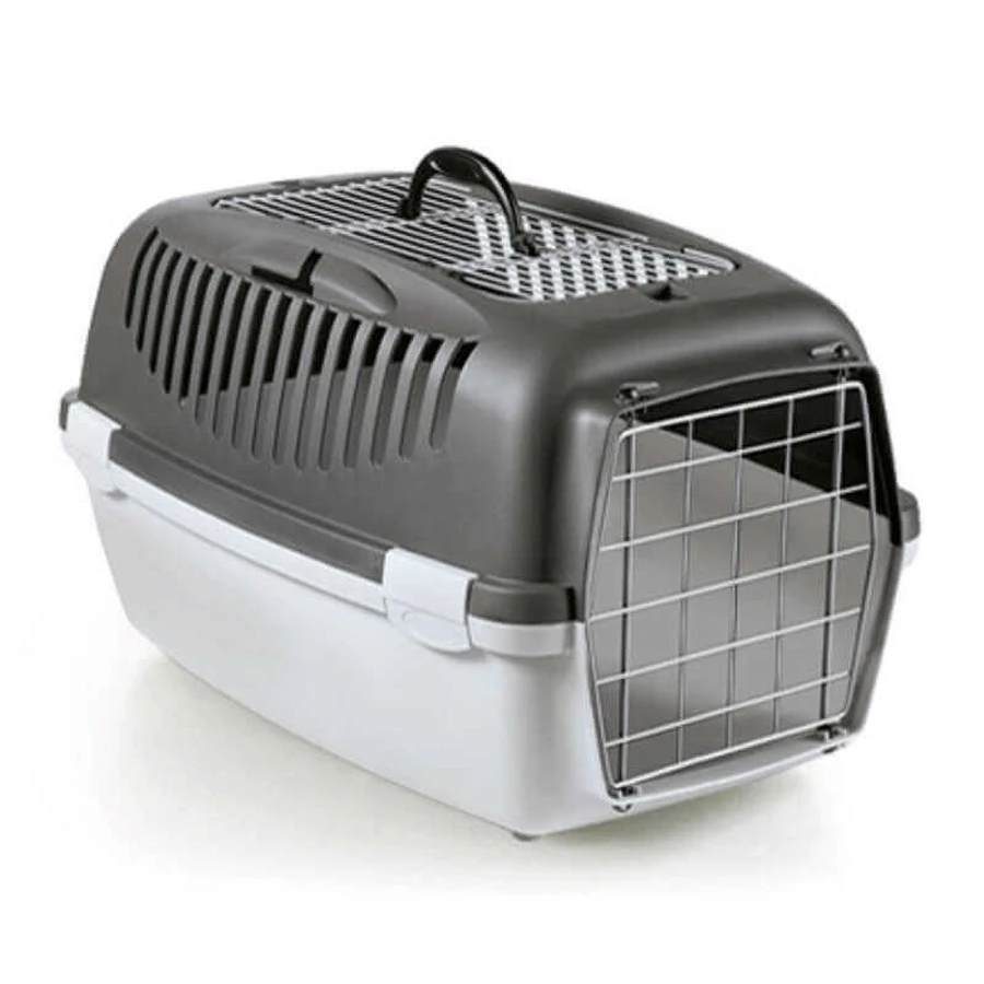 Stefanplast (Стефанпласт) Gulliver 3 Top Free with metal door - Переноска для тварин вагою до 10 кг з металевими дверима; 61х40х38 см (Темно-сірий / Сірий): ціни та характеристики
