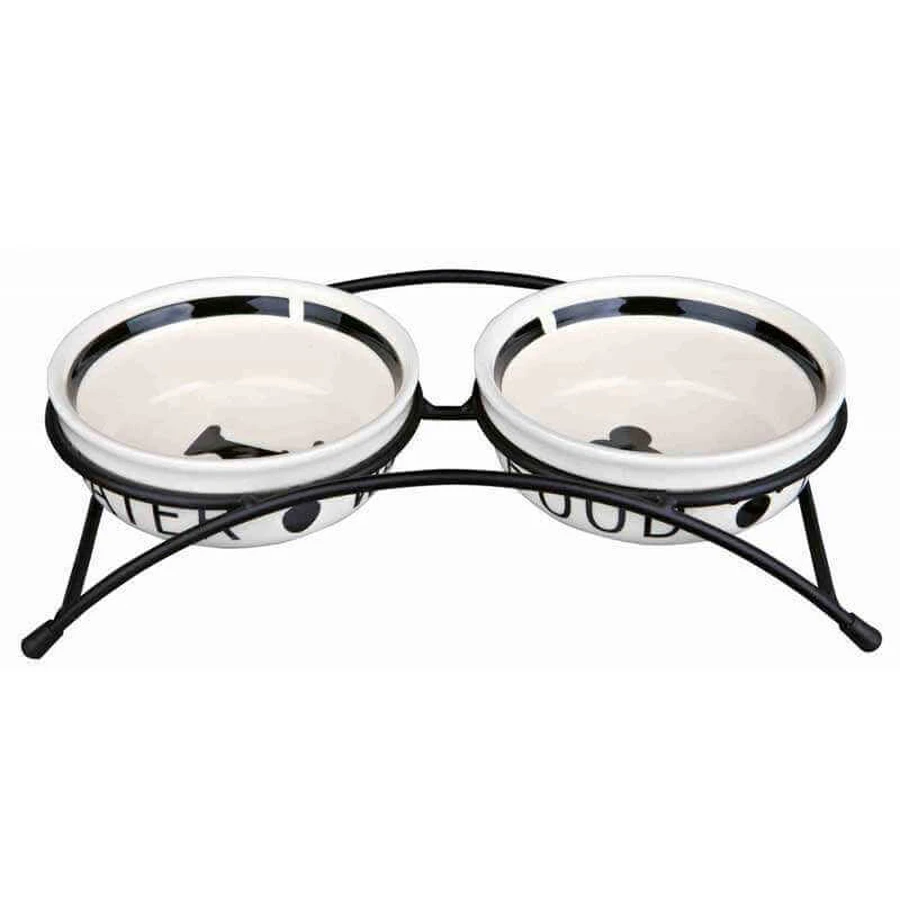 Trixie Eat on Feet Bowl Set - Миски керамічні на металевій підставці для собак і котів; 2х250 мл: ціни та характеристики