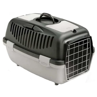 Stefanplast (Стефанпласт) Gulliver 2 with metal door - Переноска для животных весом до 8 кг с металлической дверью; 55x36x35 см (Тёмно-серый / Серый)