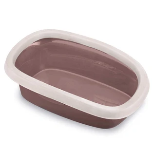 Stefanplast (Стефанпласт) Sprint 20 - Туалет для котів з високими бортами; 58х39х17 см (Коричнево-рожевий)