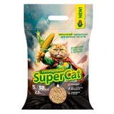 Super Cat (Супер Кет) - Кукурудзяний наповнювач комкуючий для котячих туалетів; 2,5 кг
