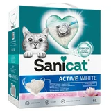 Sanicat (Саникет) Active White Lotus Cat Litter – Белый бентонитовый ультракомкующийся наполнитель с ароматом лотоса для кошачьего туалета; 6 л / 5,25 кг