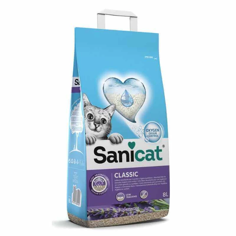 Sanicat (Саникет) Classic Cat Litter Lavender – Минеральный впитывающий наполнитель для кошачьего туалета с ароматом лаванды; 8 л / 5 кг: цены и характеристики