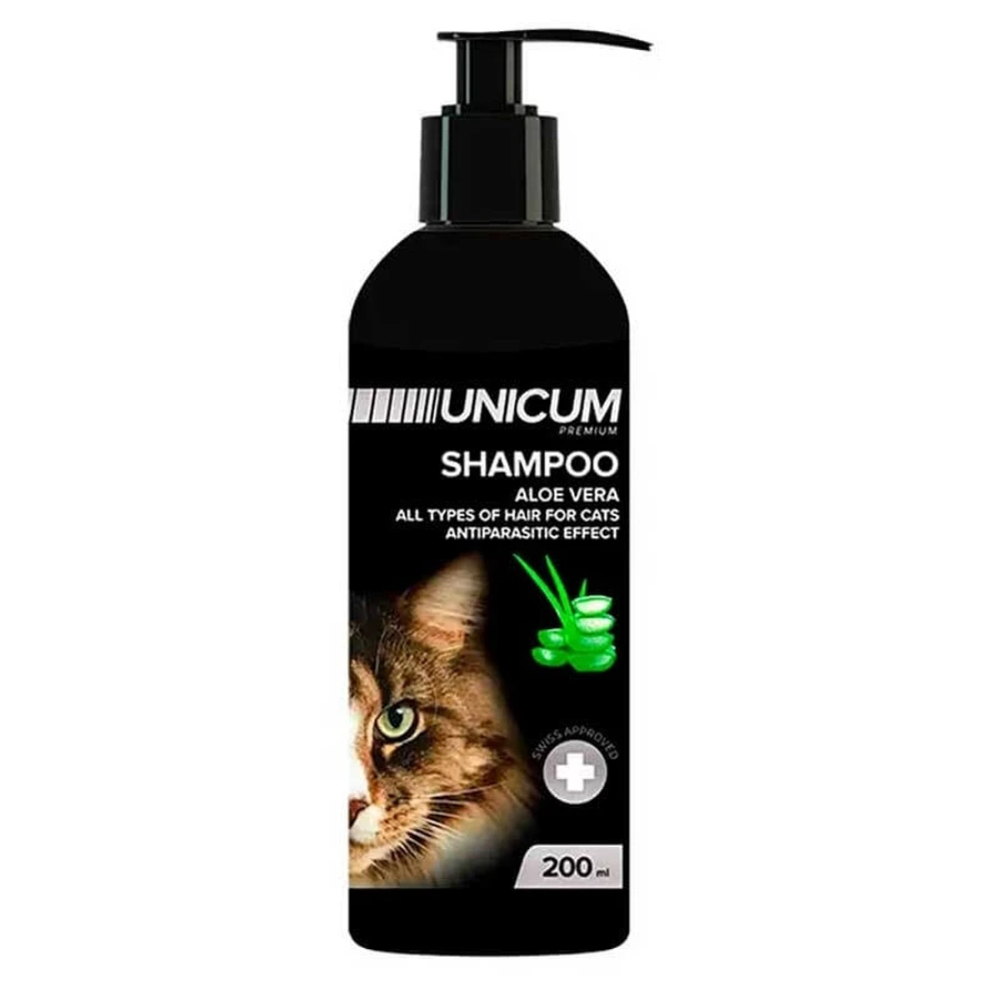 Unicum (Уникум) Premium All Types of Hair for Cats - Универсальный фитошампунь Алоэ вера с противопаразитарным эффектом для котов; 200 мл: цены и характеристики