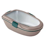 Stefanplast (Стефанпласт) Furba Chic - Туалет відкритий з високими бортами для котів; 69,5x47x26 см (Бежевий / Смарагдовий)