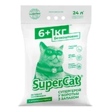 Super Cat (Супер Кет) - Древесный наполнитель с ароматом лаванды для кошачьих туалетов; 7 кг (6+1 кг)