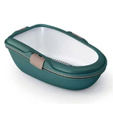 Stefanplast (Стефанпласт) Furba Chic - Туалет відкритий з високими бортами для котів; 69,5x47x26 см (Смарагдовий / Бежевий)