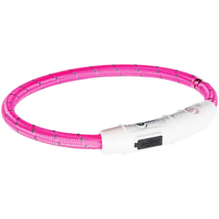 Trixie (Трикси) USB Flash Light Ring - Светящийся ошейник для собак; 0,7х35 см (Розовый): цены и характеристики