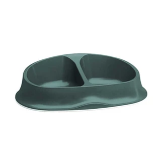 Stefanplast (Стефанпласт) Chic Double Bowl - Миска подвійна пластикова для собак та котів з протиковзким обідком; 2х250 мл (Смарагд)