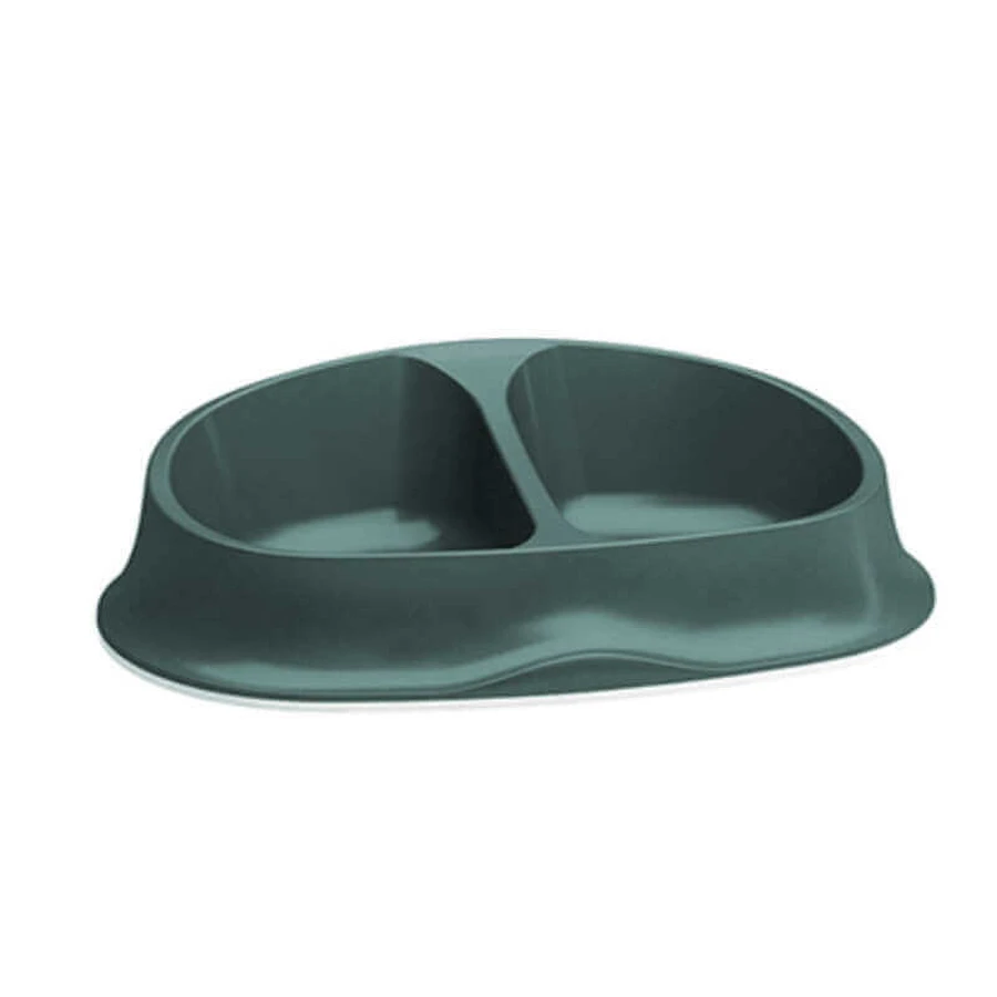 Stefanplast (Стефанпласт) Chic Double Bowl - Миска подвійна пластикова для собак та котів з протиковзким обідком; 2х250 мл (Смарагд): ціни та характеристики
