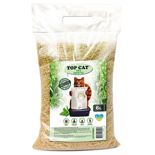Top Cat (Топ Кэт) Тофу Green Tea - Наполнитель соевый Зеленый Чай для кошачьего туалета; 6 л / 2,6 кг (Салатовый)