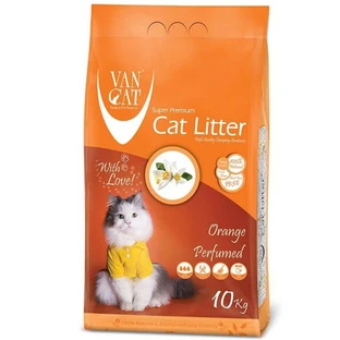 VanCat (ВанКэт) Cat Litter Orange - Бентонитовый наполнитель для кошачьего туалета с ароматом апельсина; 10 кг