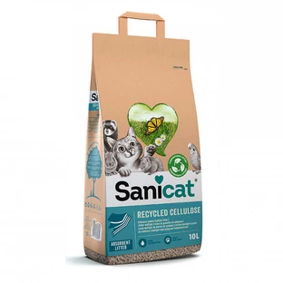 Sanicat (Саникет) Recycled Cellulose Cat Litter – Целлюлозный впитывающий наполнитель для кошачьего туалета и клеток грызунов; 10 л / 3 кг