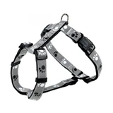 Trixie (Тріксі) Silver Reflective - Світловідбиваюча нейлонова шлея з лапками для собак; XS-S/30-40 см (Сірий)