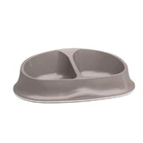 Stefanplast (Стефанпласт) Chic Double Bowl - Миска подвійна пластикова для собак та котів з протиковзким обідком; 2х250 мл (Бежевий)