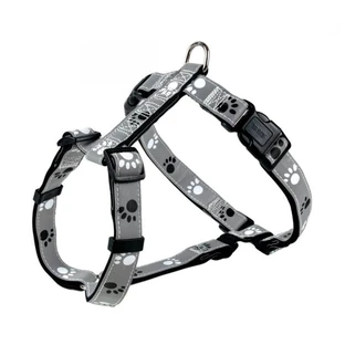 Trixie (Трикси) Silver Reflective - Светоотражающая нейлоновая шлея с лапками для собак; M-L/50-75 см (Серый)