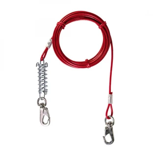 Trixie (Тріксі) Tie Out Cable - Трос для прив'язі з амортизатором і карабінами; 5 м (Червоний)