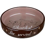 Trixie (Трикси) Thanks for Service - Миска керамическая для кошек с рисунком и надписью; 300 мл/15 см (Цвета в ассортименте)