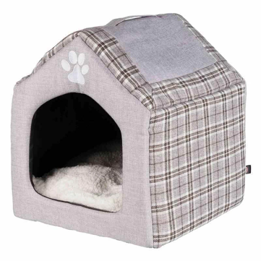 Trixie (Тріксі) Silas Cave - Будиночок для собак і котів; 40х45х40 см (Сірий / Бежевий): ціни та характеристики