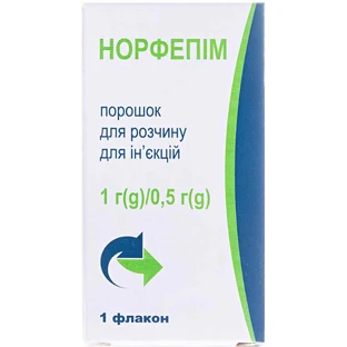 Норфепим порошок для р-ра д/ин. по 1 г/0.5 г, №1