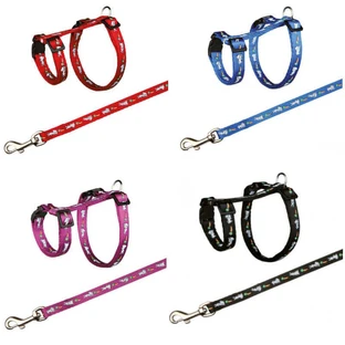 Trixie (Трикси) Rabbit Harness with Leash - Шлейка с поводком для кроликов с рисунком; 25-44 см / 10 мм (Цвета в ассортименте)