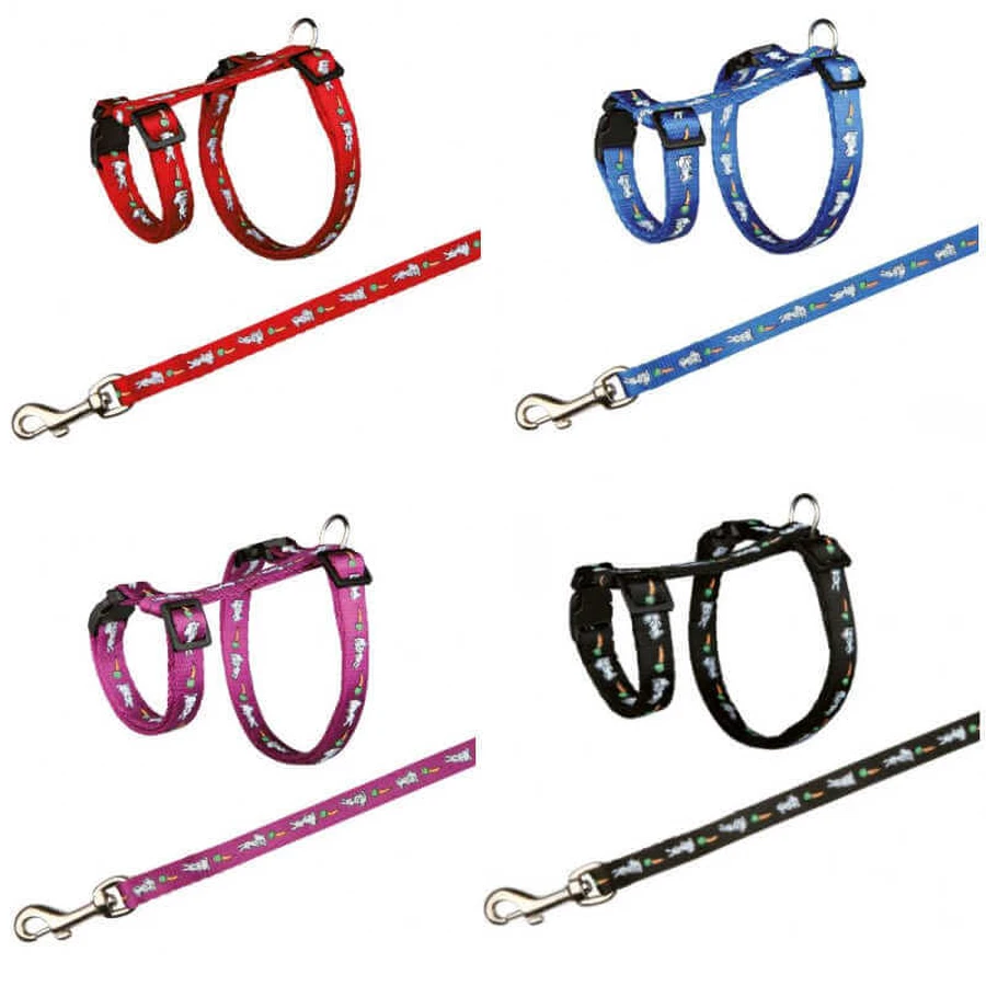 Trixie (Трикси) Rabbit Harness with Leash - Шлейка с поводком для кроликов с рисунком; 25-44 см / 10 мм (Цвета в ассортименте): цены и характеристики