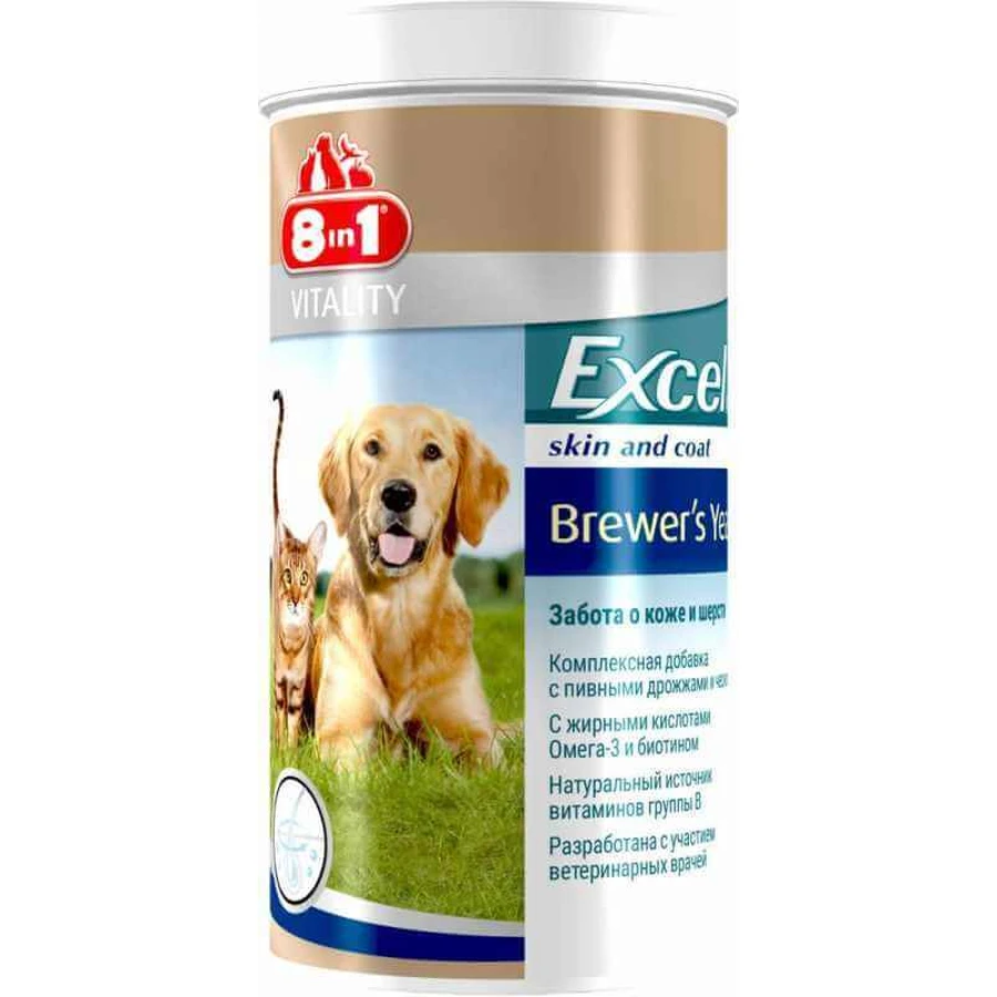 8in1 (8в1) Vitality Excel Brewers Yeast - Витаминная добавка для собак и котов, поддерживающая здоровье кожи и шерсти; 780 шт.: цены и характеристики