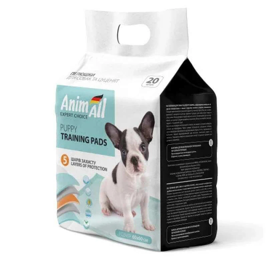 AnimAll (ЕнімАл) Puppy Training Pads - Пелюшки тренувальні для цуценят і собак; 60х60 см / 20 шт.: ціни та характеристики