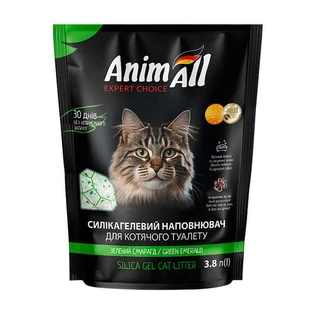 AnimAll (ЕнімАлл) Cat litter Green emerald - Наповнювач силікагелевий Зелений смарагд для котячого туалету; 3,8 л (Салатовий)