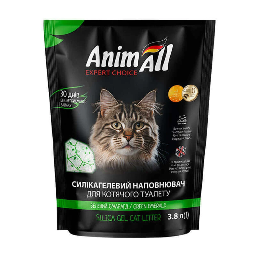 AnimAll (ЭнимАлл) Cat litter Green emerald - Наполнитель силикагелевый Зеленый изумруд для кошачьего туалета; 3,8 л (Салатовый): цены и характеристики