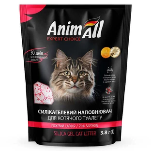 AnimAll (ЭнимАлл) Cat litter Pink sapphire - Наполнитель силикагелевый Розовый сапфир для кошачьего туалета; 3,8 л (Розовый)
