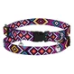 Bronzedog (Бронздог) Cat Urban Ethnic Hutsul Purple - Ошейник Гуцульский с пластиковой пряжкой и колокольчиком для котов и собак миниатюрных пород; 1,0х18-28 см (Фиолетовый)