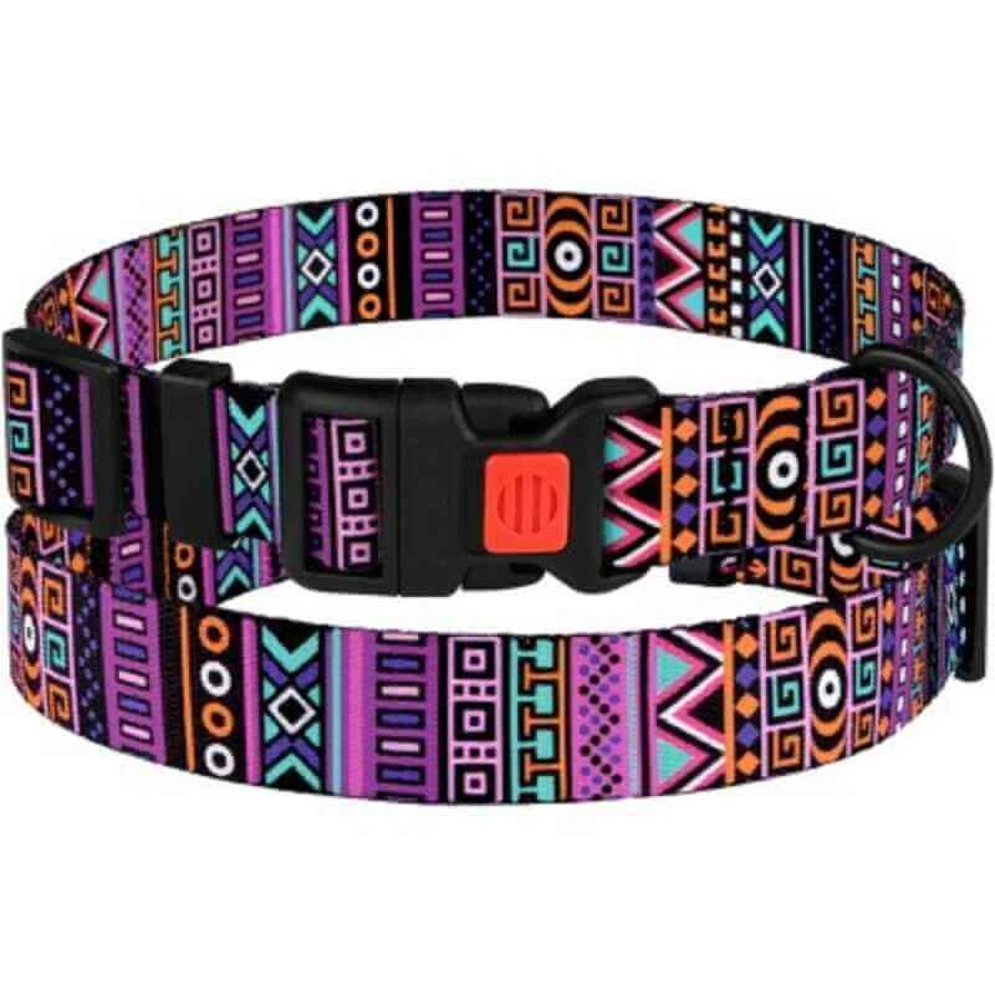 Bronzedog (Бронздог) Dog Urban Ethnic Purple - Нашийник із пластиковою пряжкою для собак різних порід; 2,5х35-53 см (Фіолетовий): ціни та характеристики