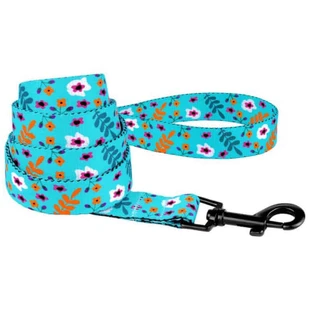 Bronzedog (Бронздог) Dog Urban Flowers Menthol - Поводок нейлоновый для собак различных пород и котов; 2,5х152 см (Ментоловый)