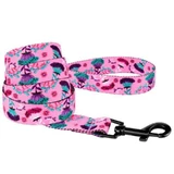 Bronzedog (Бронздог) Dog Urban Flowers Pink - Поводок нейлоновый для собак различных пород и котов; 2,5х152 см (Розовый)