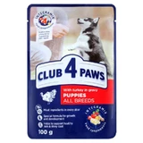 Club 4 Paws (Клуб 4 Лапи) Premium Puppy All Breed Turkey in Gravy - Вологий корм з індичкою для цуценят різних порід (шматочки в соусі); 100 г
