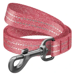 Collar (Коллар) WAUDOG Re-cotton - Поводок светоотражающий для собак из восстановленного хлопка; 2,5х300 см (Красный)
