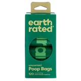 Earth Rated (Ес Рейтід) Poop Bags - Пакети для прибирання за собакою без аромату; 120 шт. (8 рулон.х15 шт.)