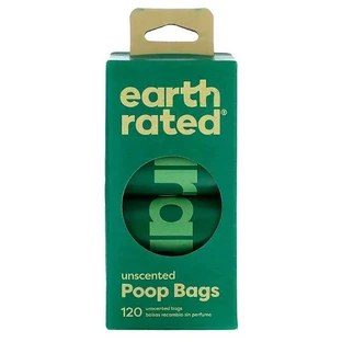 Earth Rated (Ес Рейтід) Poop Bags - Пакети для прибирання за собакою без аромату; 120 шт. (8 рулон.х15 шт.)