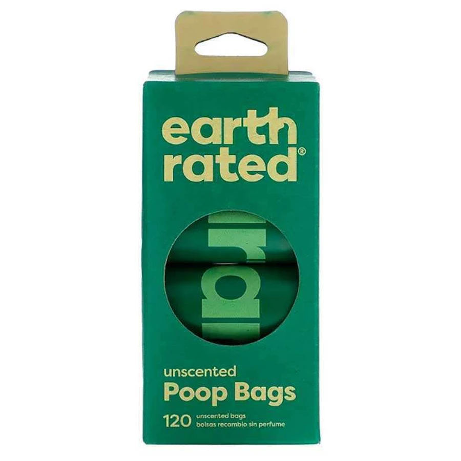 Earth Rated (Ес Рейтід) Poop Bags - Пакети для прибирання за собакою без аромату; 120 шт. (8 рулон.х15 шт.): ціни та характеристики