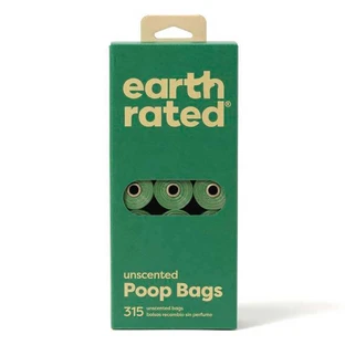 Earth Rated (Ес Рейтід) Poop Bags - Пакети для прибирання за собакою без аромату; 315 шт. (21 рулон.х15 шт.)