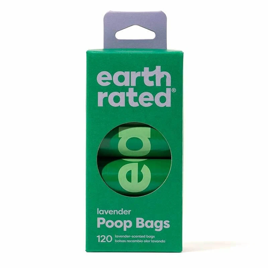 Earth Rated (Эс Рейтид) Poop Bags Lavender - Пакеты для уборки за собакой с ароматом лаванды; 120 шт. (8 рулон.х15 шт.): цены и характеристики