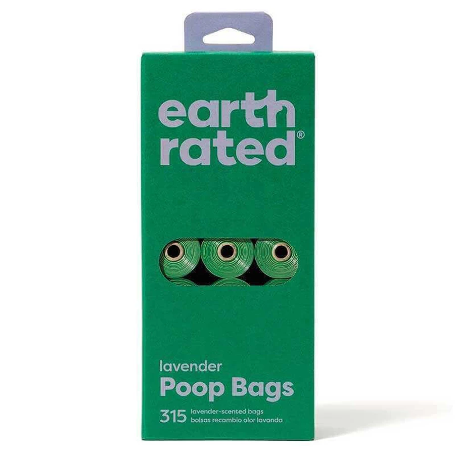 Earth Rated (Эс Рейтид) Poop Bags Lavender - Пакеты для уборки за собакой с ароматом лаванды; 315 шт. (21 рулон.х15 шт.): цены и характеристики