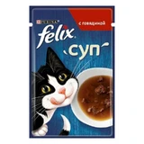 Felix (Феликс) Soup with Beef - Дополнительный консервированный корм Суп с говядиной для котов; 48 г