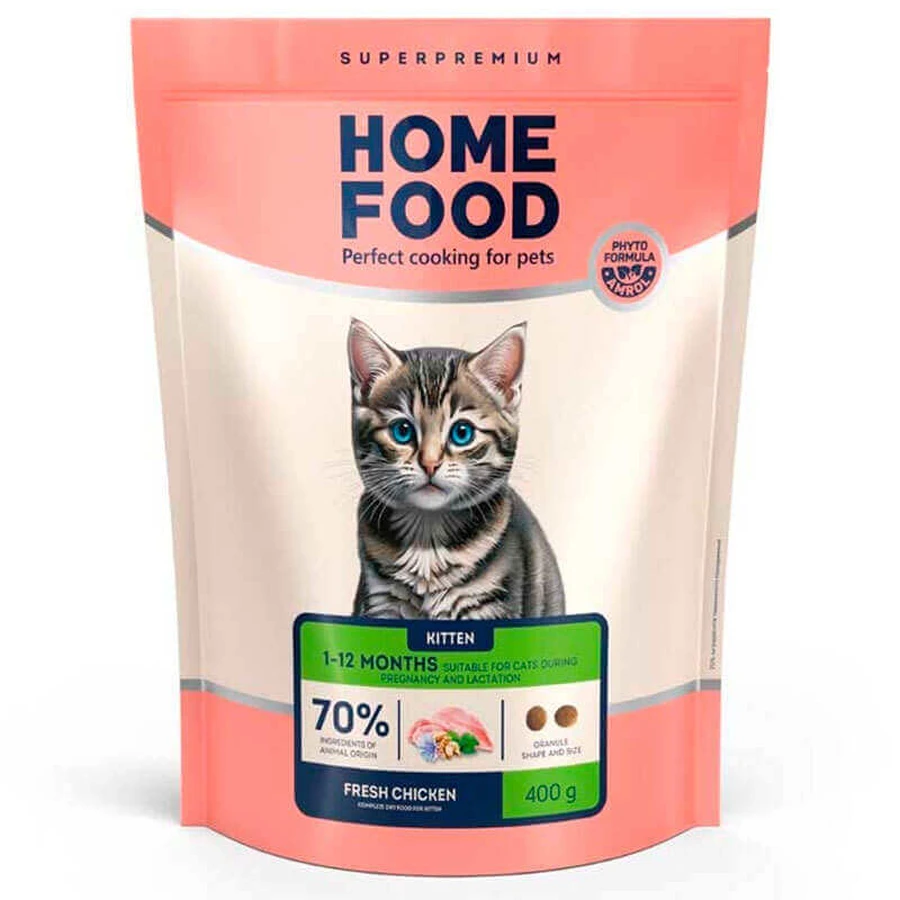 Home Food Fresh Chicken Kittens - Сухой корм с курицей для котят; 400 г: цены и характеристики